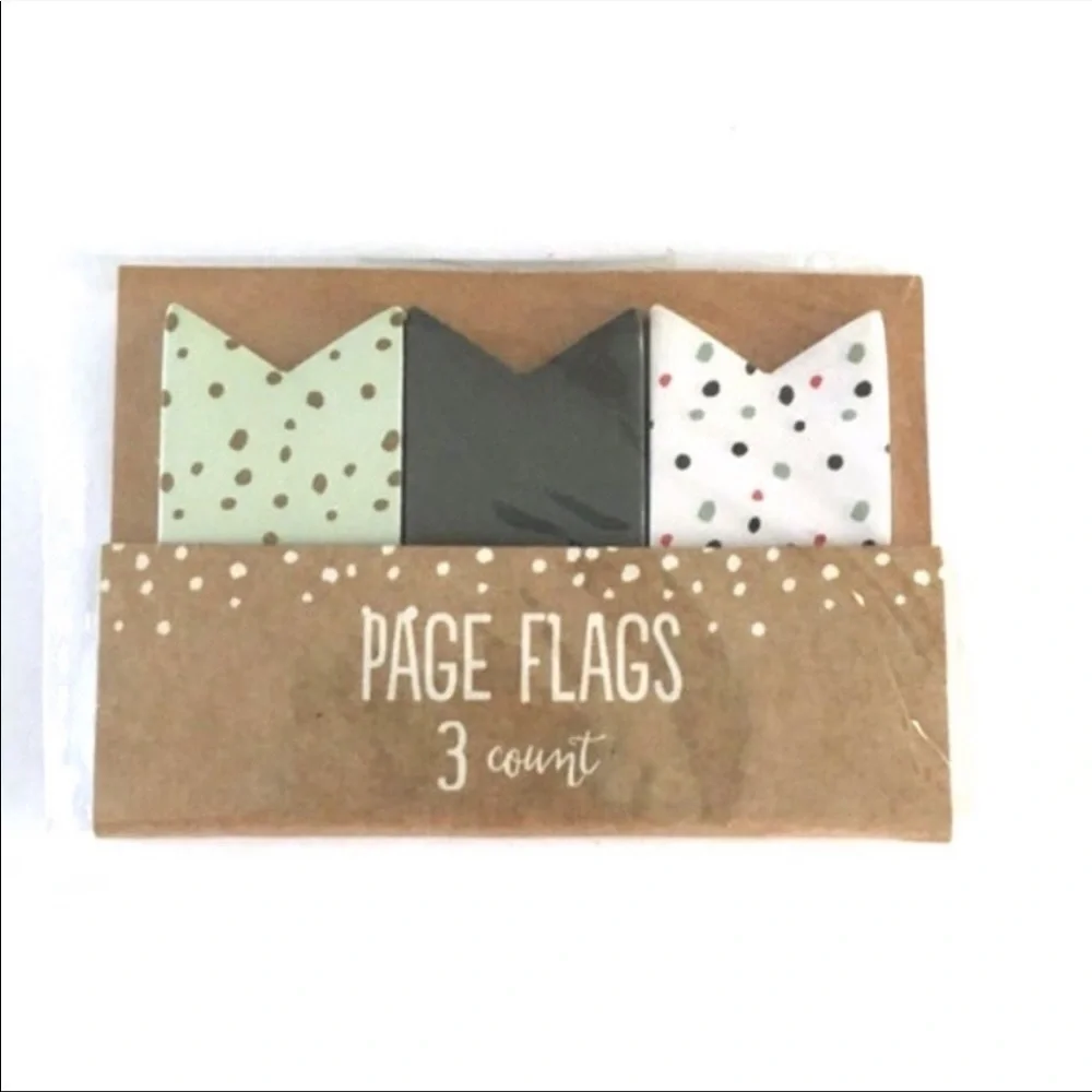 Christmas Dots Stationery Set Accessories Page Flags Journal Pencils Gold Mint